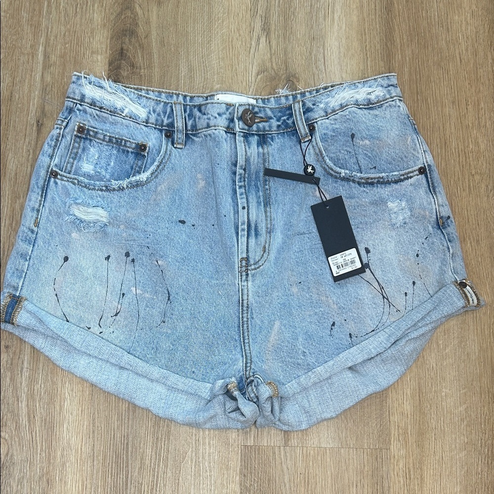 Oneteaspoon Stylish Blue Denim Women Shorts size 34